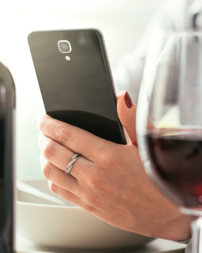 Woman Using A Wine App
